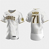 Men's San Diego Padres #71 Josh Hader White Brown Pinstripe Home FlexBase Player Jersey Dzhi,baseball caps,new era cap wholesale,wholesale hats